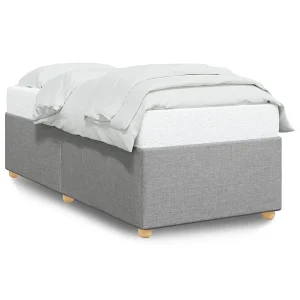Bedframe zonder matras 90×200 cm stof lichtgrijs Bedframe zonder matras 90×200 cm stof lichtgrijs