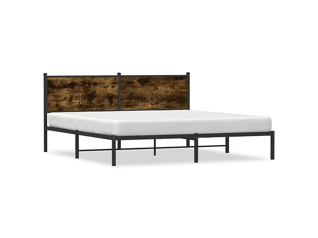 Bedframe zonder matras metaal gerookt eikenkleurig 183x213 cm