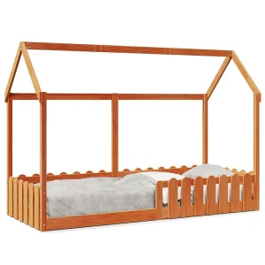 Bedhuis wasbruin massief grenenhout 80×200 cm Bedhuis wasbruin massief grenenhout 80×200 cm