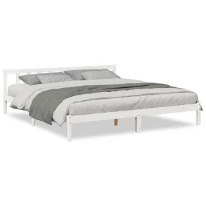 Bedframe extra lang zonder matras grenenhout wit 200×210 cm Bedframe extra lang zonder matras grenenhout wit 200×210 cm