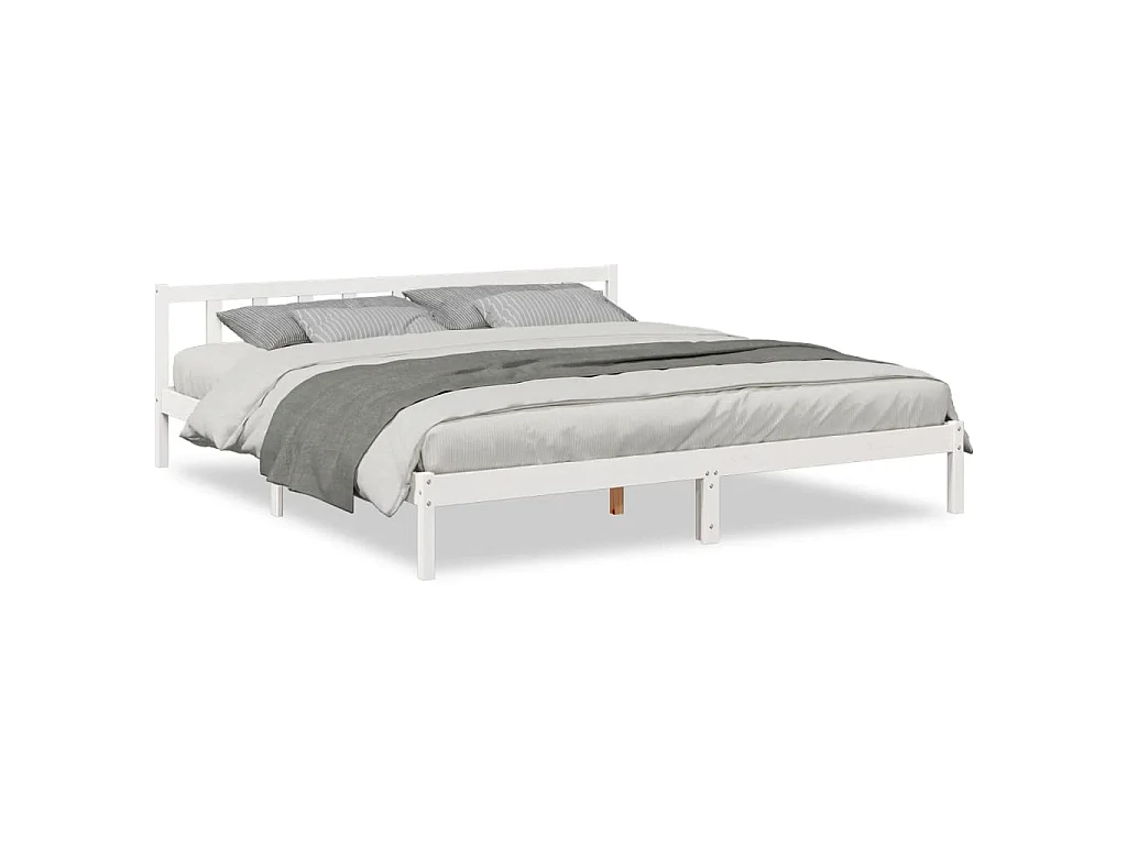 Bedframe extra lang zonder matras grenenhout wit 200x210 cm