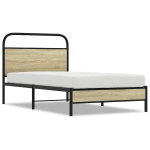 Bedframe zonder matras bewerkt hout sonoma eikenkleur 100x190cm