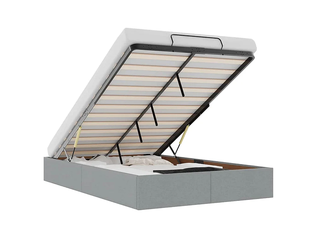 Bedframe zonder matras 120x200 cm stof lichtgrijs