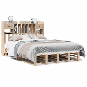 Bed met boekenkast zonder matras massief grenenhout 140×190 cm Bed met boekenkast zonder matras massief grenenhout 140×190 cm