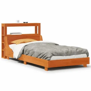 Bedframe zonder matras massief grenenhout wasbruin 100×200 cm Bedframe zonder matras massief grenenhout wasbruin 100×200 cm