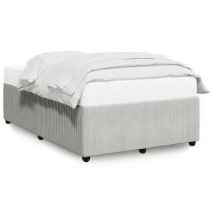 Bedframe zonder matras 120×190 cm fluweel lichtgrijs Bedframe zonder matras 120×190 cm fluweel lichtgrijs