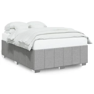 Bedframe zonder matras stof lichtgrijs 140×200 cm