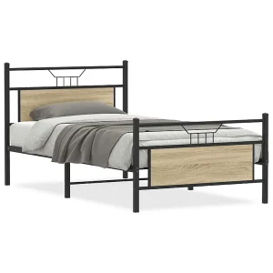 Bedframe zonder matras 107x203cm spaanplaat sonoma eikenkleurig Bedframe zonder matras 107x203cm spaanplaat sonoma eikenkleurig