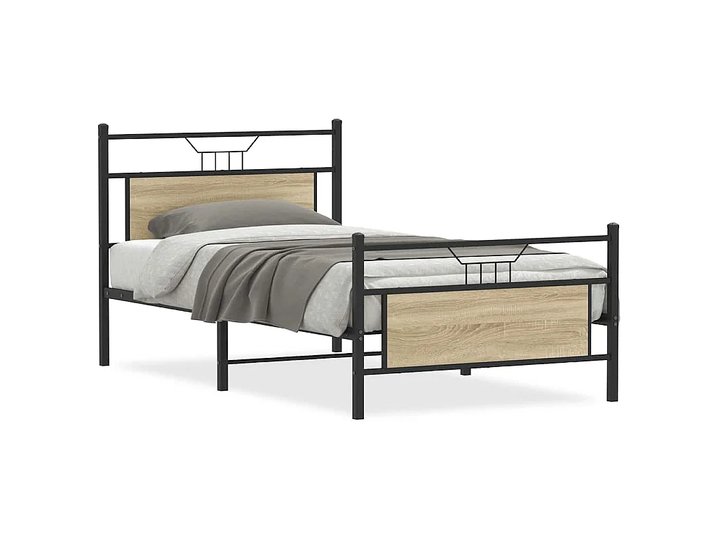 Bedframe zonder matras 107x203cm spaanplaat sonoma eikenkleurig