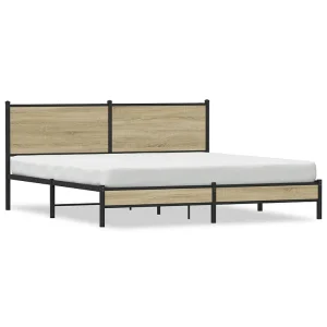 Bedframe zonder matras metaal sonoma eikenkleurig 160×200 cm Bedframe zonder matras metaal sonoma eikenkleurig 160×200 cm
