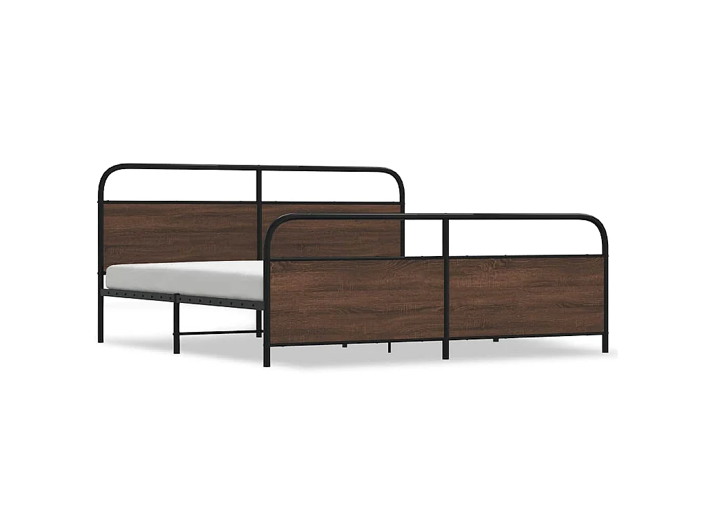 Bedframe zonder matras metaal bruin eikenkleur 180x200 cm