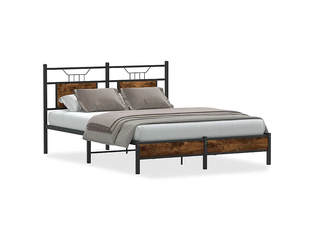 Bedframe zonder matras hout gerookt eikenkleurig 140x190 cm