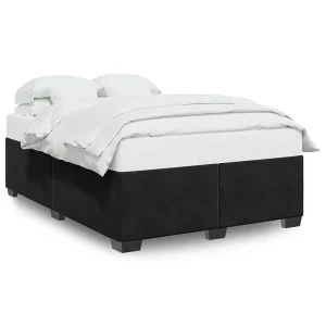 Bedframe zonder matras 140×190 cm fluweel zwart Bedframe zonder matras 140×190 cm fluweel zwart
