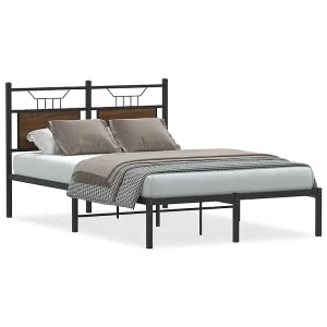 Bedframe zonder matras bewerkt hout bruin eikenkleur 120×190 cm Bedframe zonder matras bewerkt hout bruin eikenkleur 120×190 cm