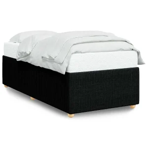 Bedframe zonder matras 90×200 cm stof zwart Bedframe zonder matras 90×200 cm stof zwart
