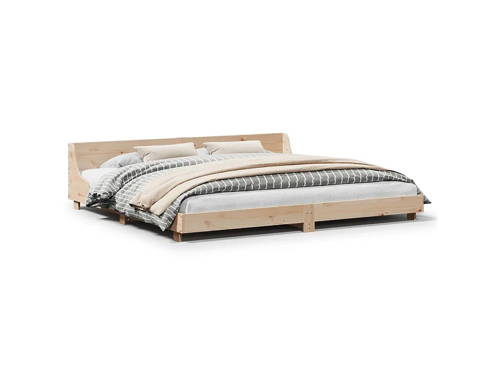 Bedframe zonder matras massief grenenhout 200x200 cm