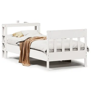 Bedframe zonder matras massief grenenhout wit 90×200 cm Bedframe zonder matras massief grenenhout wit 90×200 cm