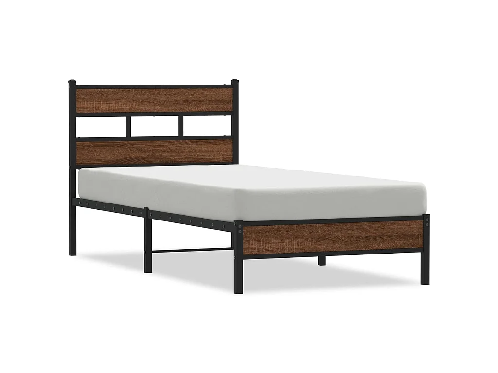 Bedframe zonder matras bewerkt hout bruin eikenkleur 90x190 cm