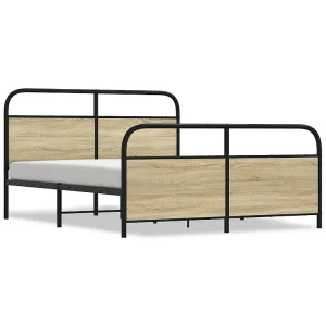 Bedframe zonder matras metaal sonoma eikenkleurig 150×200 cm Bedframe zonder matras metaal sonoma eikenkleurig 150×200 cm