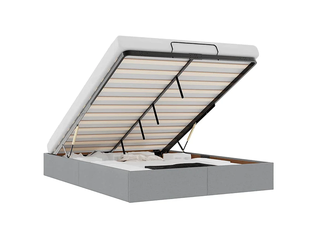 Bedframe zonder matras 140x200 cm stof lichtgrijs