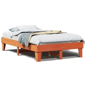 Bedframe zonder matras massief grenenhout wasbruin 120×200 cm Bedframe zonder matras massief grenenhout wasbruin 120×200 cm