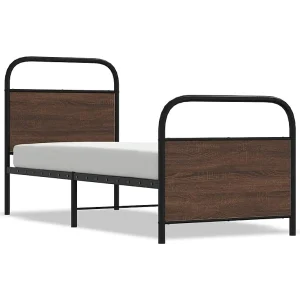 Bedframe zonder matras bewerkt hout bruin eikenkleur 80×200 cm