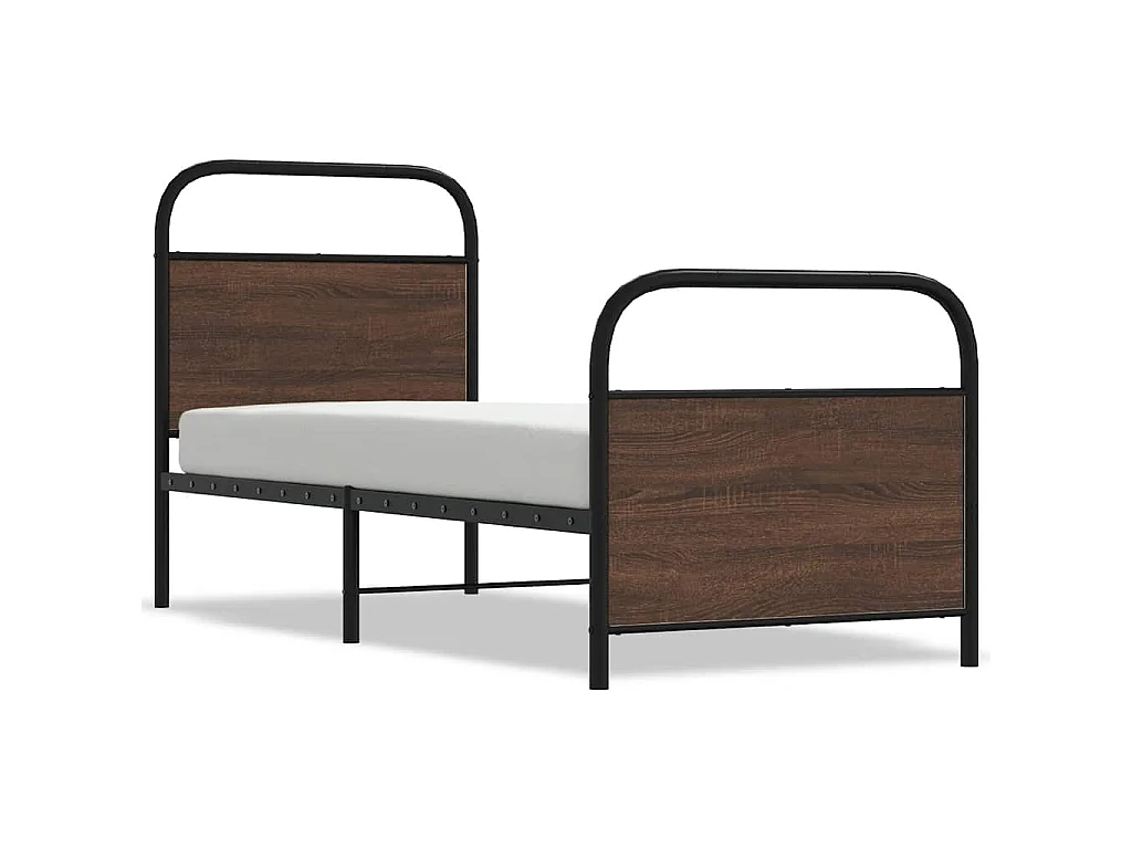 Bedframe zonder matras bewerkt hout bruin eikenkleur 80x200 cm