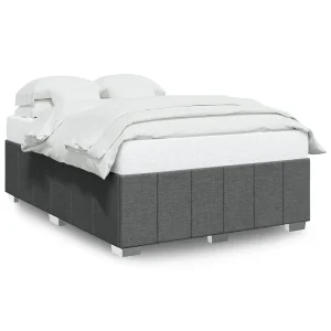 Bedframe zonder matras stof donkergrijs 160×200 cm Bedframe zonder matras stof donkergrijs 160×200 cm