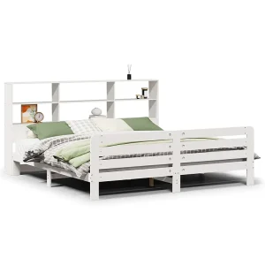 Bedframe zonder matras massief grenenhout wit 180×200 cm Bedframe zonder matras massief grenenhout wit 180×200 cm