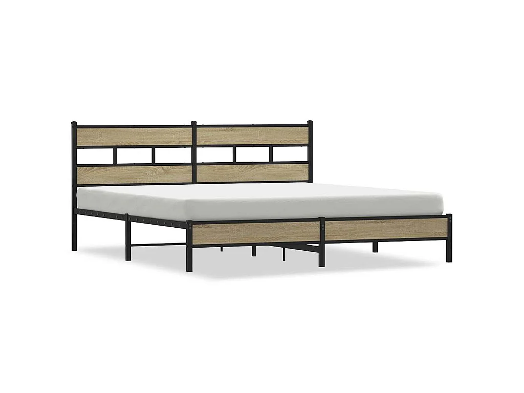 Bedframe zonder matras metaal sonoma eikenkleur 200x200 cm