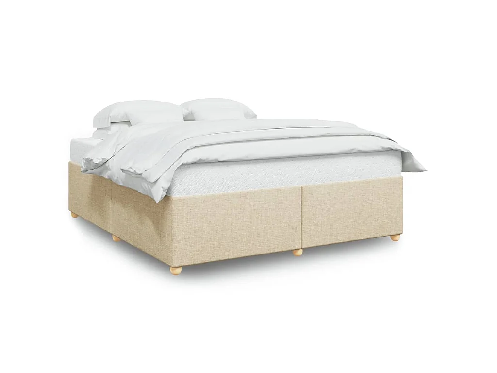 Bedframe zonder matras stof crèmekleurig 200x200 cm