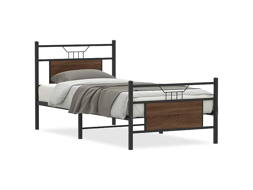 Bedframe zonder matras bewerkt hout bruin eikenkleur 90x200 cm