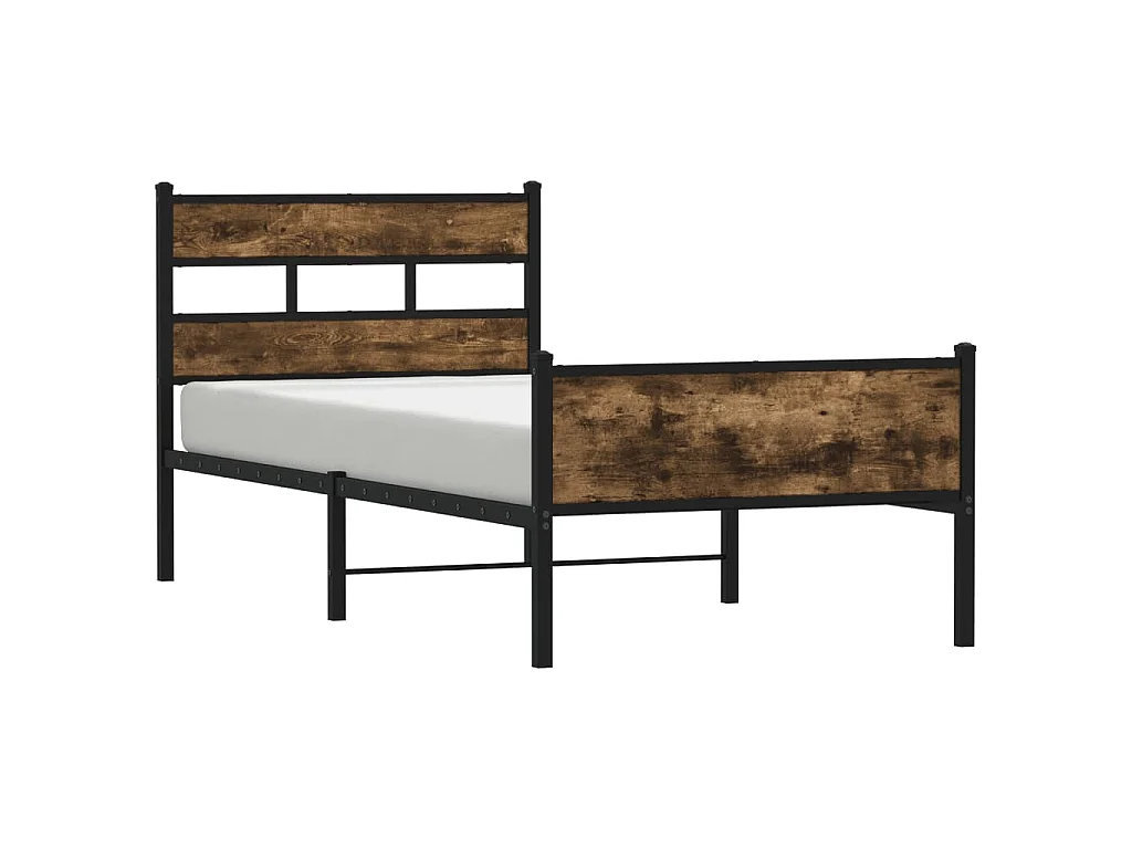 Bedframe zonder matras hout gerookt eikenkleurig 75x190 cm