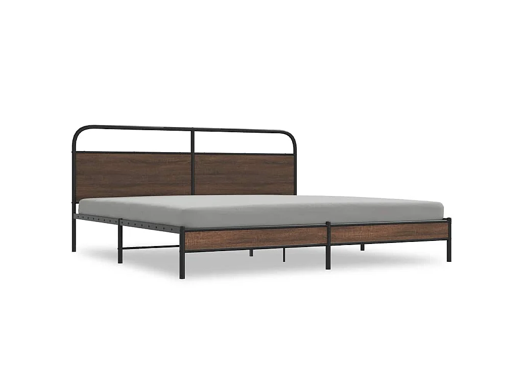 Bedframe zonder matras metaal bruin eikenkleur 180x200 cm