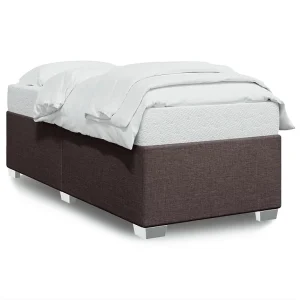 Bedframe zonder matras 90×190 cm stof donkerbruin