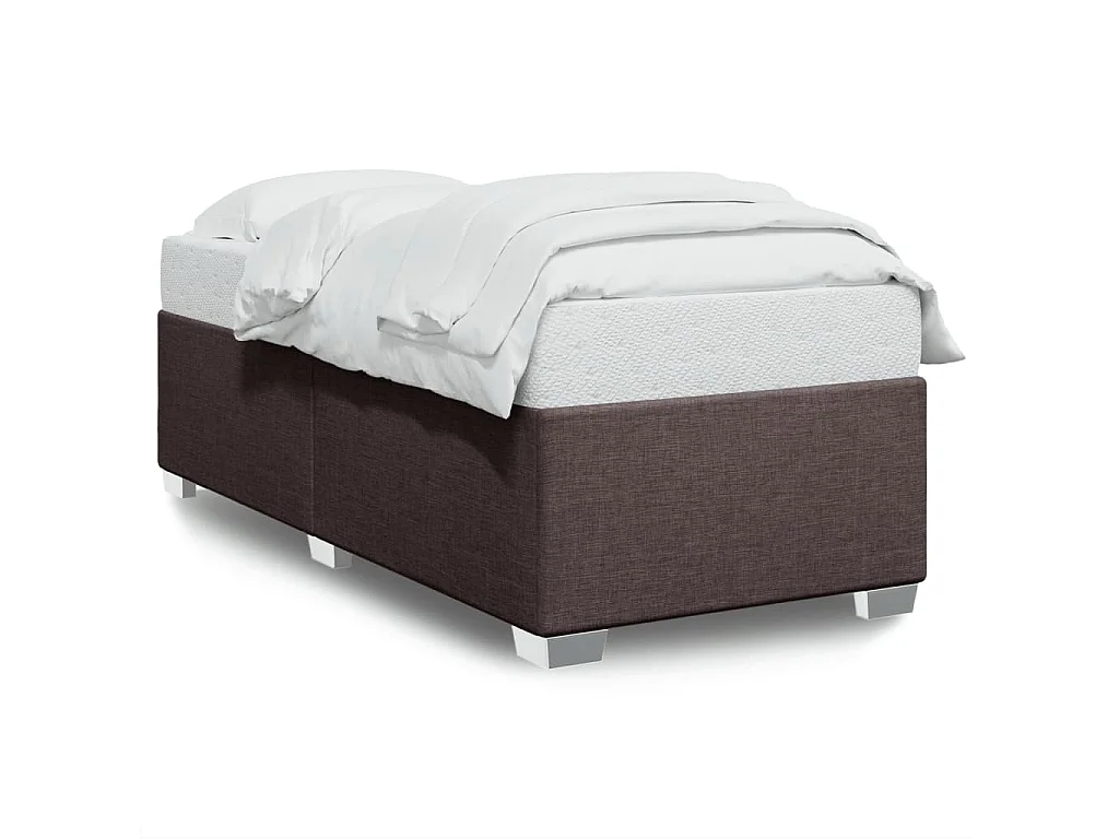 Bedframe zonder matras 90x190 cm stof donkerbruin