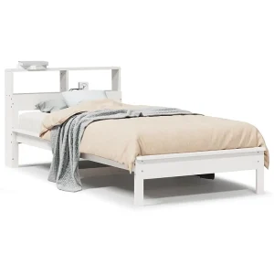 Bed met boekenkast zonder matras grenenhout wit 75×190 cm Bed met boekenkast zonder matras grenenhout wit 75×190 cm