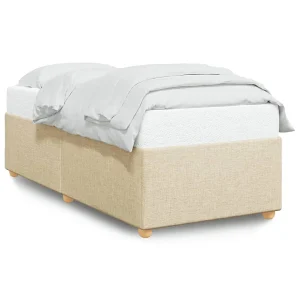 Bedframe zonder matras 80×200 cm stof crèmekleurig Bedframe zonder matras 80×200 cm stof crèmekleurig