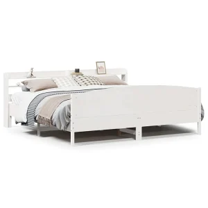 Bedframe zonder matras massief grenenhout wit 180×200 cm Bedframe zonder matras massief grenenhout wit 180×200 cm