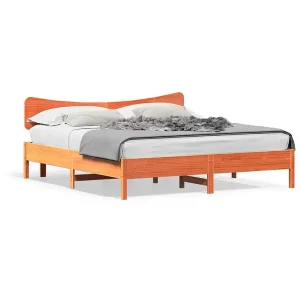 Bedframe zonder matras massief grenenhout wasbruin 180×200 cm Bedframe zonder matras massief grenenhout wasbruin 180×200 cm
