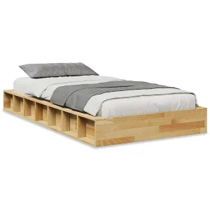 Bedframe zonder matras 75×190 cm massief hout eiken