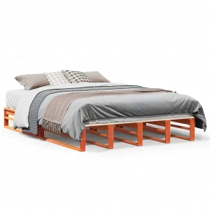 Bedframe zonder matras massief grenenhout wasbruin 120×190 cm Bedframe zonder matras massief grenenhout wasbruin 120×190 cm