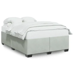 Bedframe zonder matras 140×190 cm fluweel lichtgrijs Bedframe zonder matras 140×190 cm fluweel lichtgrijs