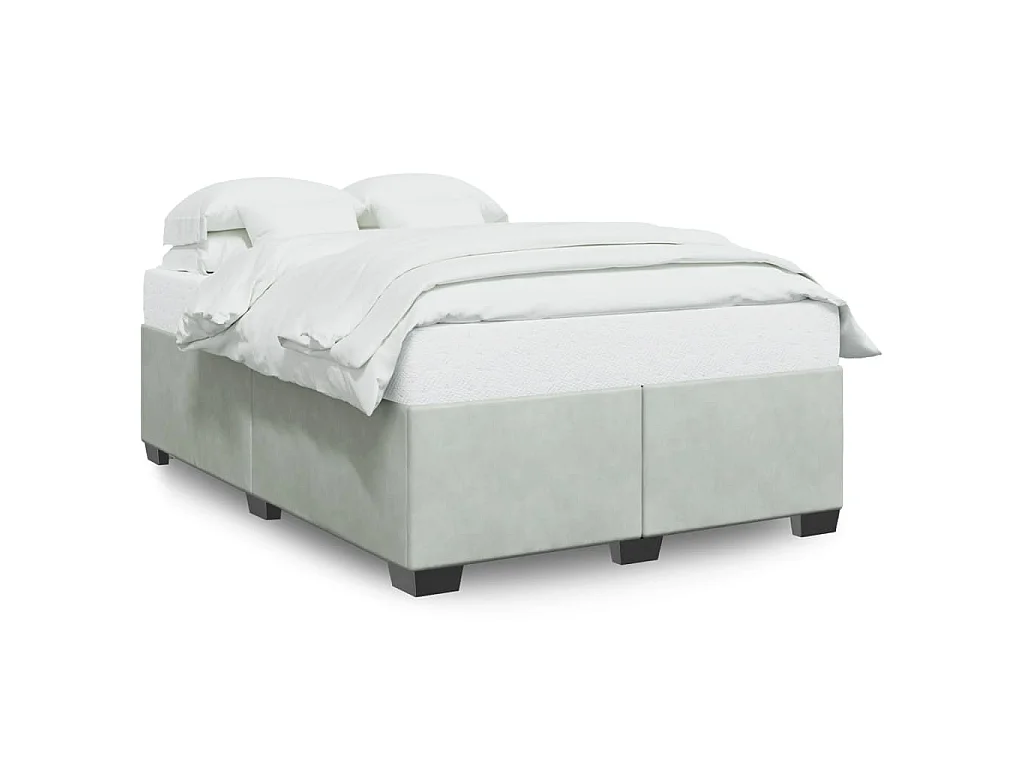 Bedframe zonder matras 140x190 cm fluweel lichtgrijs