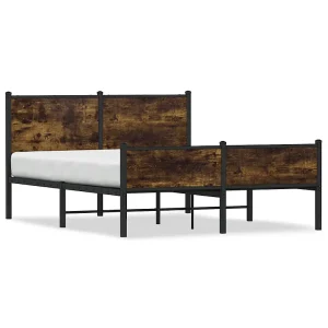 Bedframe zonder matras metaal gerookt eikenkleurig 140×190 cm