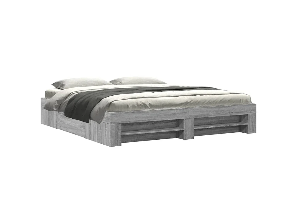 Bedframe zonder matras 180x200 cm spaanplaat grijs Sonoma