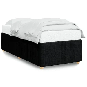 Bedframe zonder matras 100×200 cm stof zwart Bedframe zonder matras 100×200 cm stof zwart