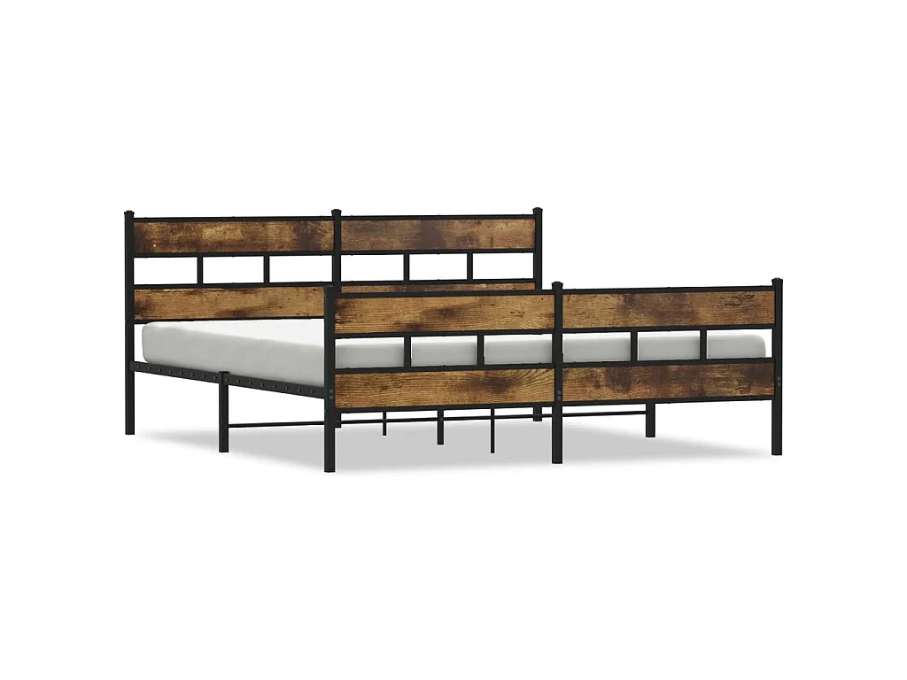 Bedframe zonder matras metaal gerookt eikenkleurig 180x200 cm