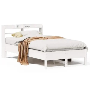 Bedframe zonder matras massief grenenhout wit 75×190 cm Bedframe zonder matras massief grenenhout wit 75×190 cm