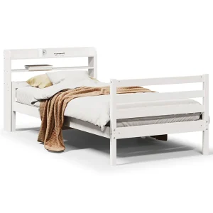 Bedframe met hoofdeinde zonder matras 100×200 cm wit Bedframe met hoofdeinde zonder matras 100×200 cm wit